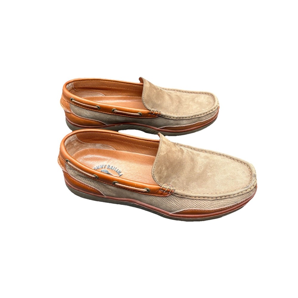 Tommy Bahama Loafers Mens Size 13 Leather and Suede Brown‎ Dk Olive TB-267